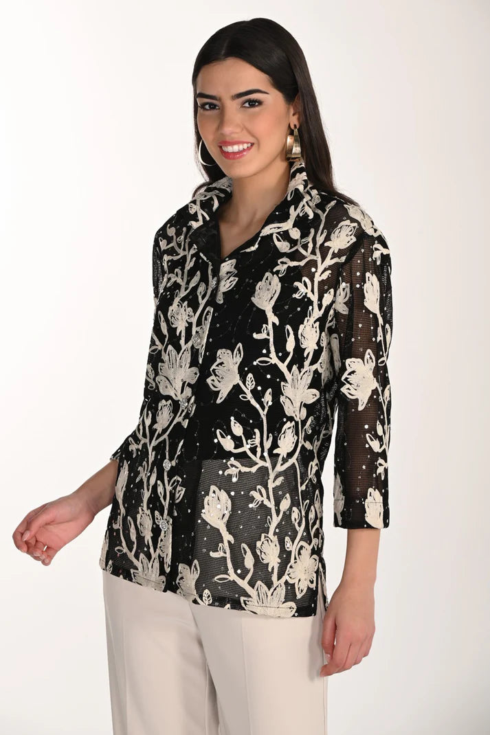 CHAQUETA NEGRO/ALMENDRA