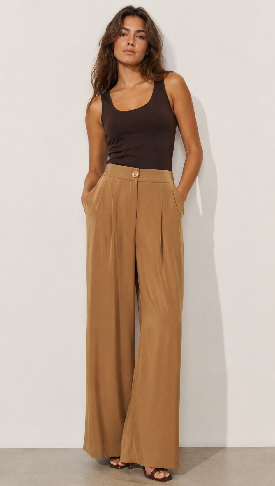 PANTALON FLUIDO CAMEL