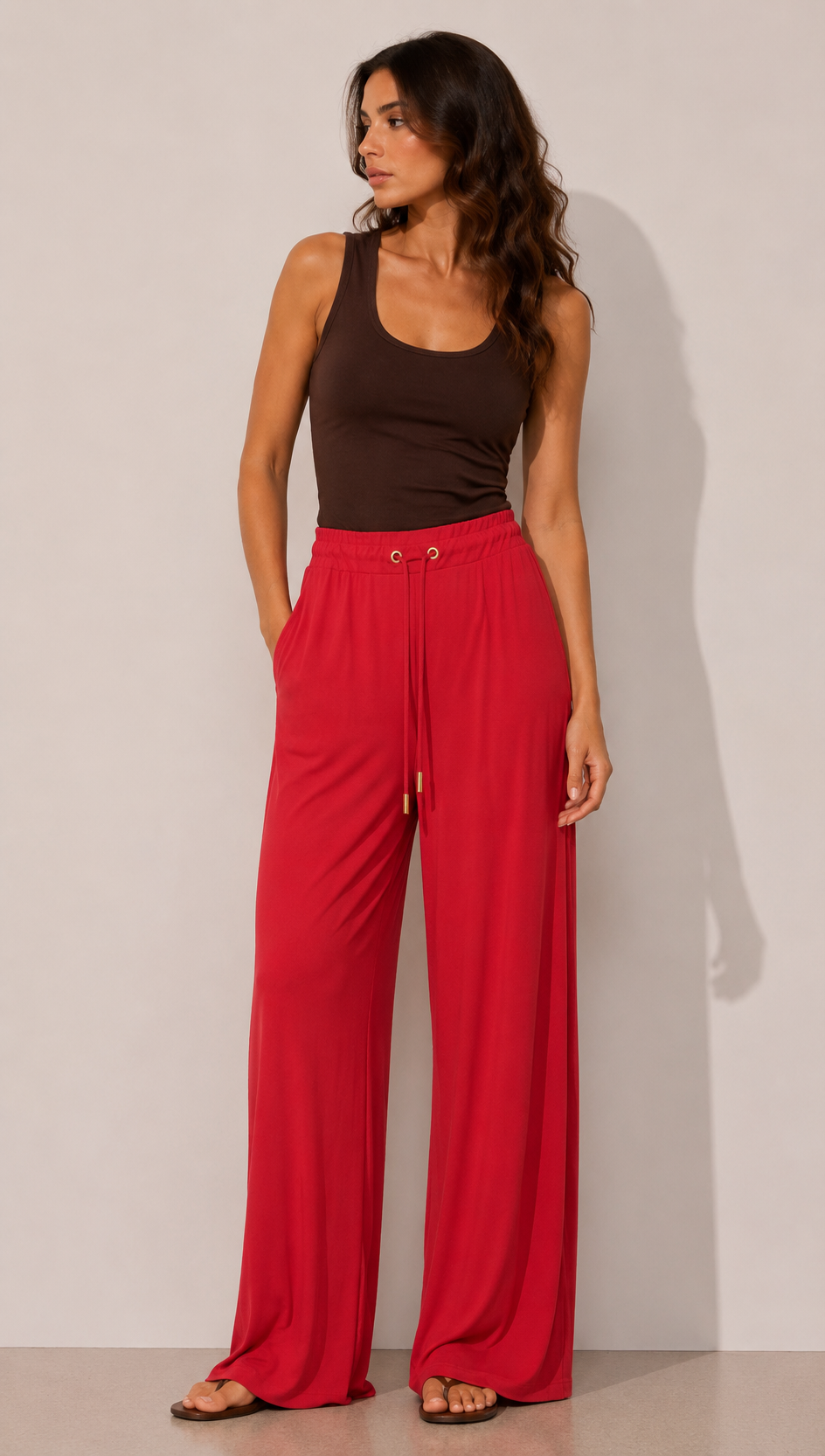 PANTALON FLUIDO ROJO