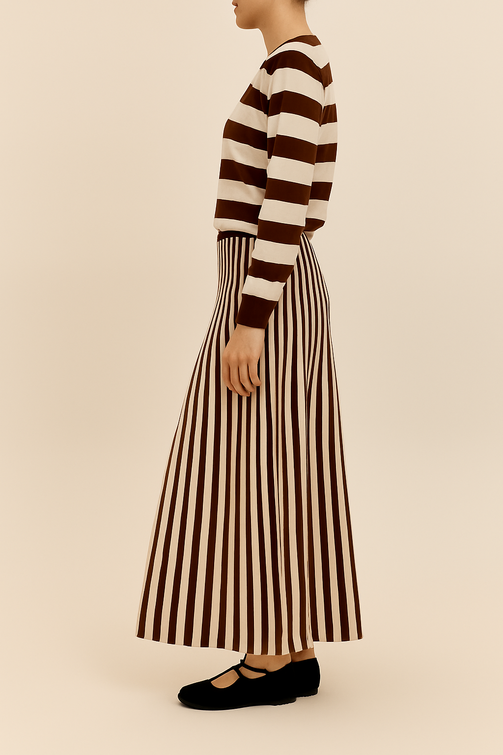 FALDA PLISADA DE RAYAS