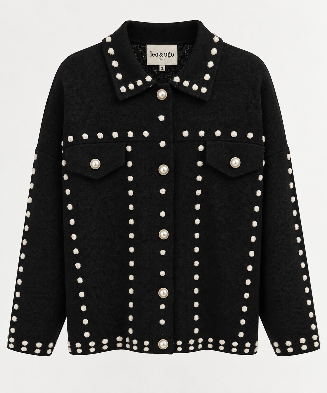 CHAQUETA DE PUNTO NEGRA