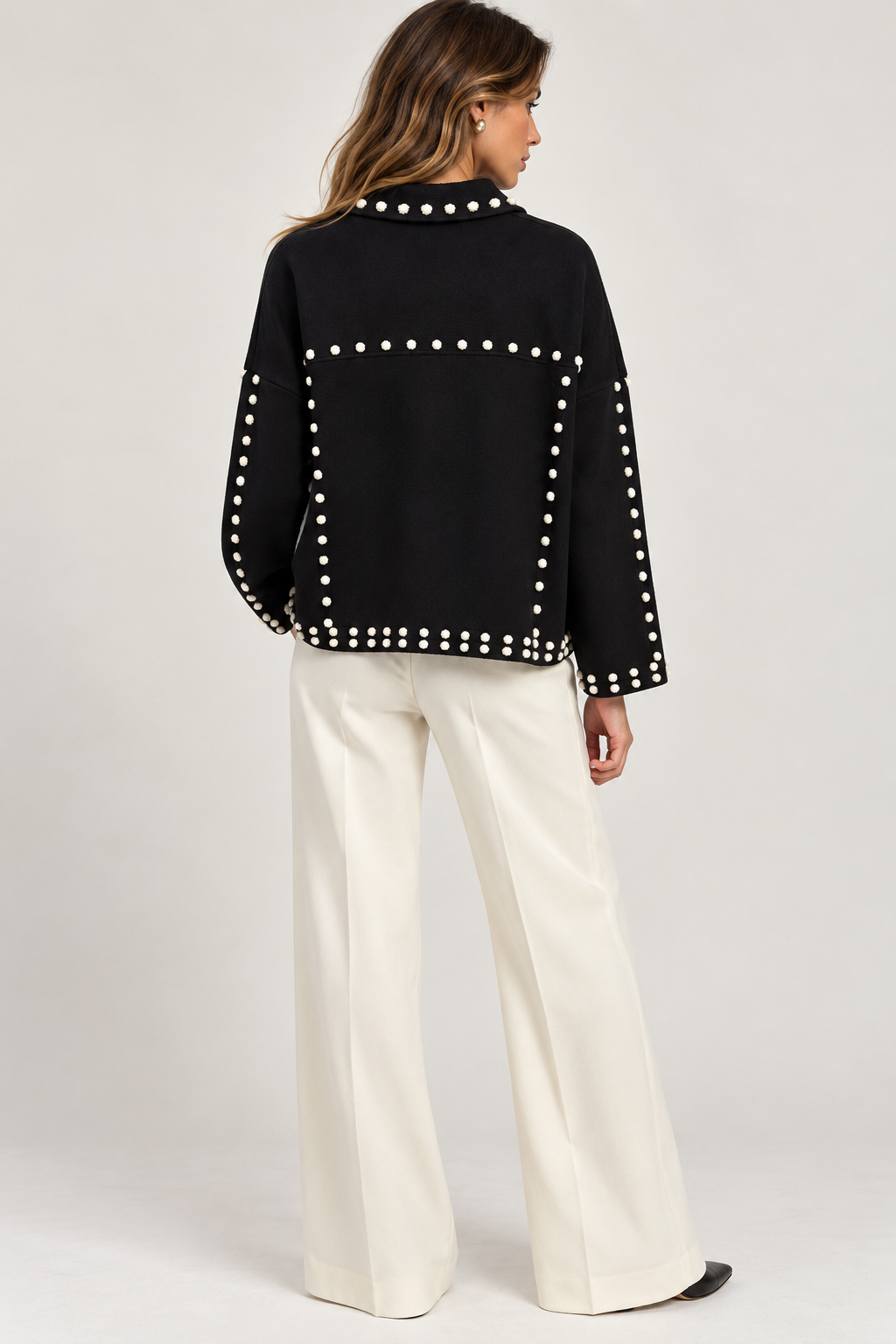 CHAQUETA DE PUNTO NEGRA