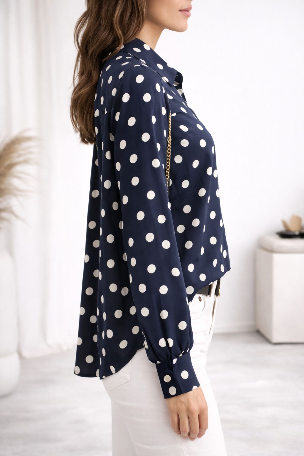 CAMISA MARINO LUNARES BLANCOS