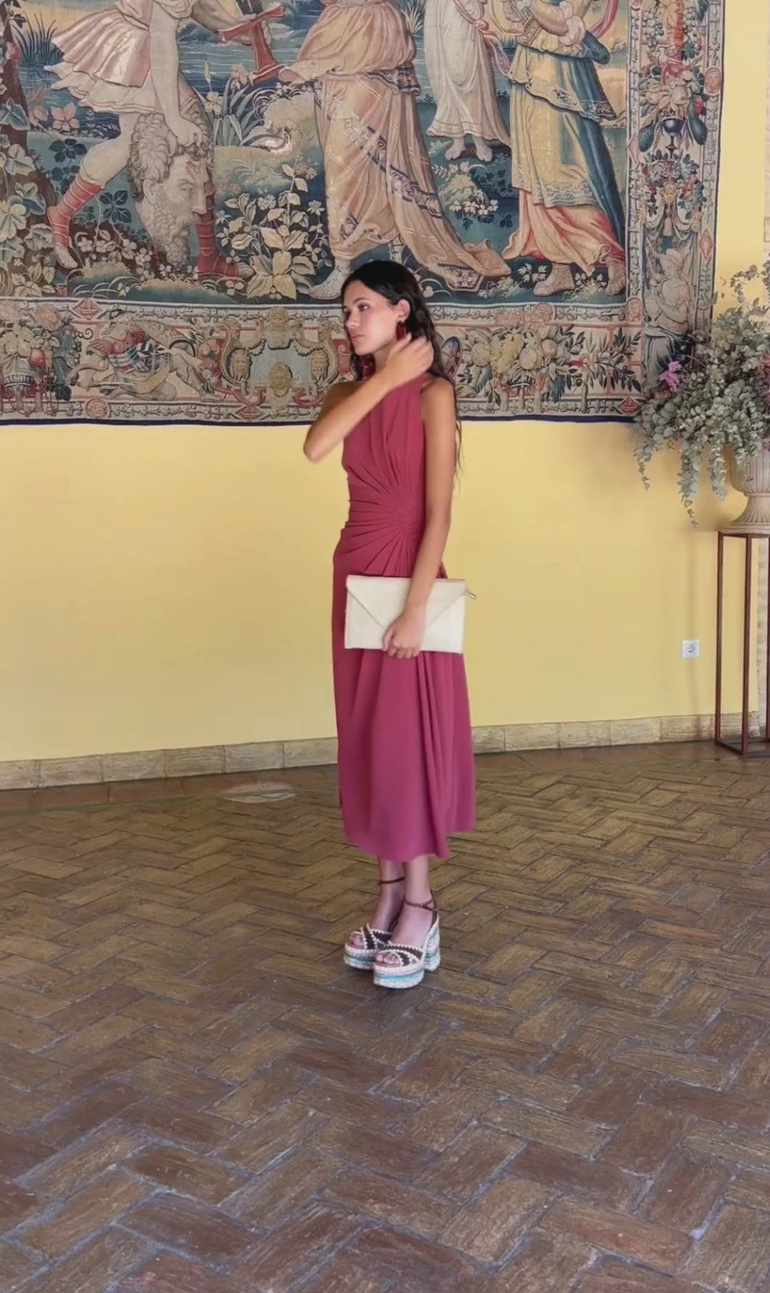 VESTIDO MIDI TEJA