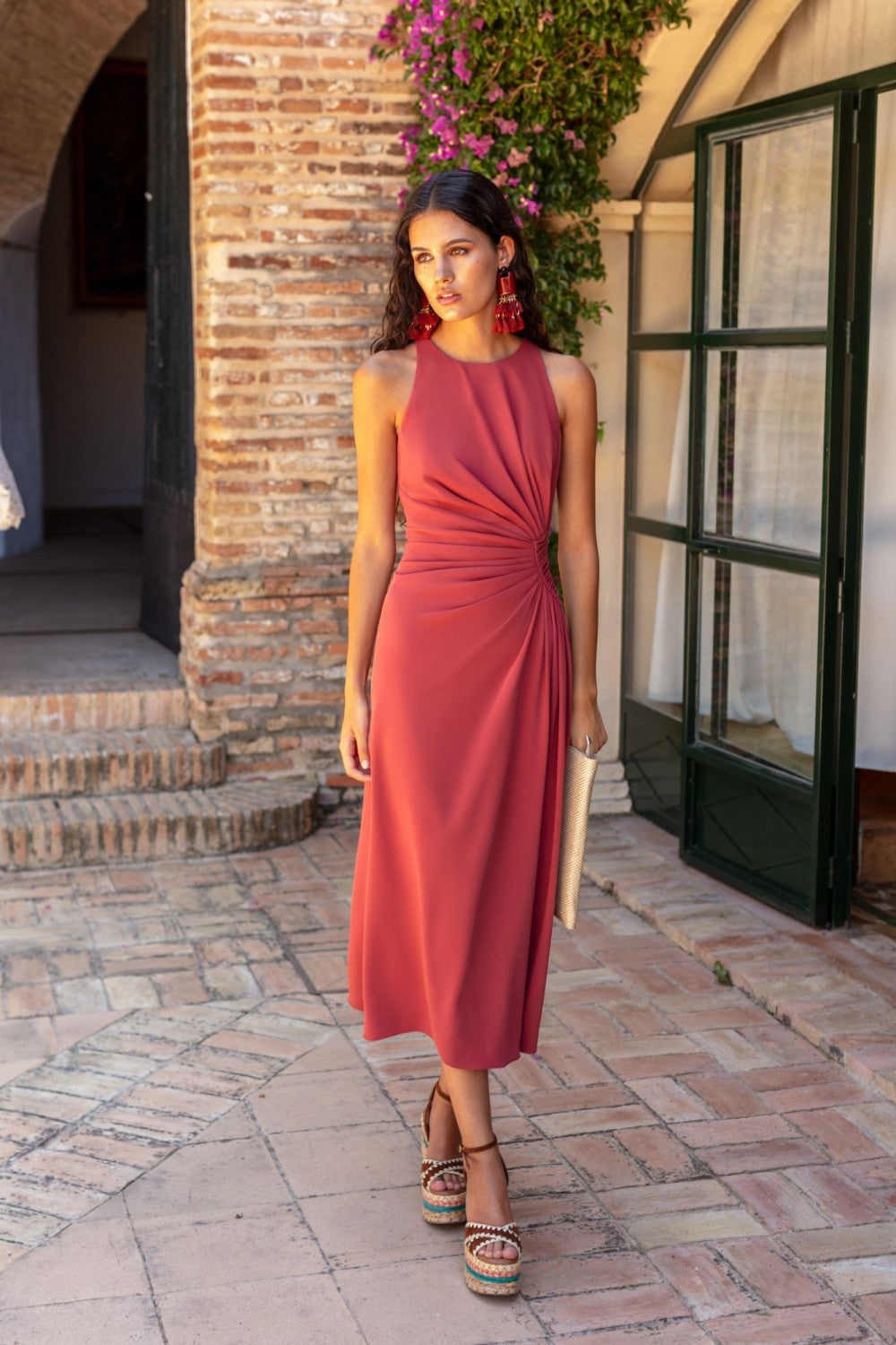 VESTIDO MIDI TEJA
