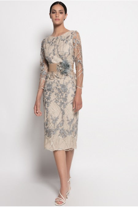 VESTIDO TULL BORDADO